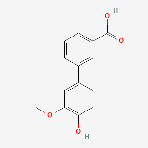 molecular formula C14H12O4 B594512 4'-Hydroxy-3'-methoxy-[1,1'-biphenyl]-3-carboxylic acid CAS No. 1215206-61-3