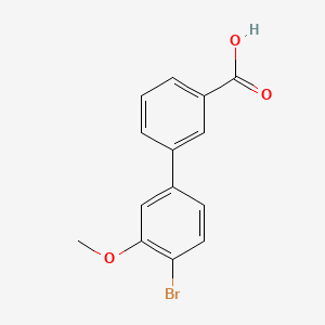 molecular formula C14H11BrO3 B594532 4'-溴-3'-甲氧基联苯-3-羧酸 CAS No. 1215206-10-2