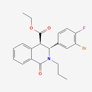 B594538 (3R,4R)-ethyl 3-(3-bromo-4-fluorophenyl)-1-oxo-2-propyl-1,2,3,4-tetrahydroisoquinoline-4-carboxylate CAS No. 1260606-50-5