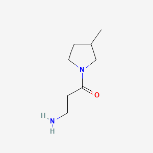 molecular formula C8H16N2O B594542 3-Amino-1-(3-methylpyrrolidin-1-yl)propan-1-one CAS No. 1244060-15-8