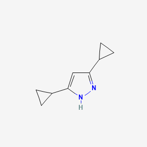 molecular formula C9H12N2 B594560 3,5-dicyclopropyl-1H-pyrazole CAS No. 1288339-30-9