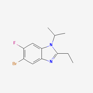 molecular formula C12H14BrFN2 B594564 5-Bromo-2-ethyl-6-fluoro-1-isopropylbenzimidazole CAS No. 1352318-52-5