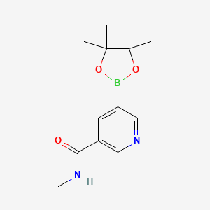 molecular formula C13H19BN2O3 B594566 N-Methyl-5-(4,4,5,5-tetramethyl-1,3,2-dioxaborolan-2-YL)nicotinamide CAS No. 1218791-25-3