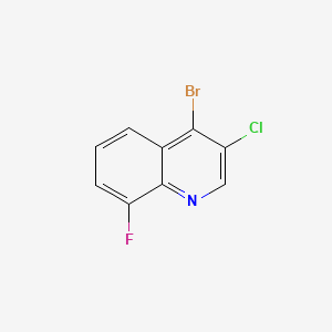 molecular formula C9H4BrClFN B594569 4-溴-3-氯-8-氟喹啉 CAS No. 1211659-63-0