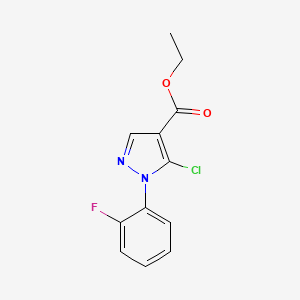 molecular formula C12H10ClFN2O2 B594573 Ethyl 5-chloro-1-(2-fluorophenyl)-1H-pyrazole-4-carboxylate CAS No. 1245279-25-7