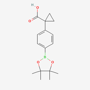 molecular formula C16H21BO4 B594589 1-(4-(4,4,5,5-四甲基-1,3,2-二氧硼环-2-基)苯基)环丙烷甲酸 CAS No. 1218790-98-7