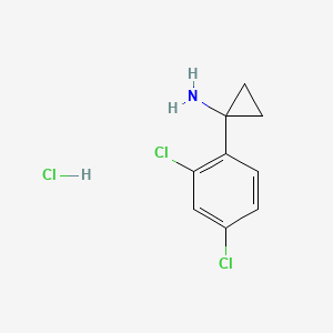 molecular formula C9H10Cl3N B594595 1-(2,4-Dichlorophenyl)cyclopropanamine hydrochloride CAS No. 1215415-04-5