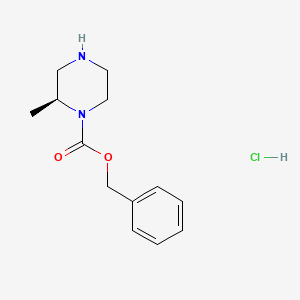 molecular formula C13H19ClN2O2 B594610 (s)-Benzyl 2-methylpiperazine-1-carboxylate hydrochloride CAS No. 1217720-49-4