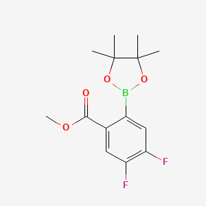 molecular formula C14H17BF2O4 B594622 Methyl 4,5-difluoro-2-(4,4,5,5-tetramethyl-1,3,2-dioxaborolan-2-yl)benzoate CAS No. 1333122-75-0