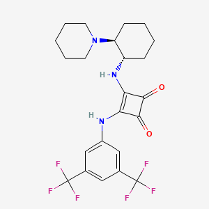 molecular formula C23H25F6N3O2 B594640 3-[[3,5-双(三氟甲基)苯基]氨基]-4-[[(1S,2S)-2-(1-哌啶基)环己基]氨基]-3-环丁烯-1,2-二酮 CAS No. 1312991-15-3