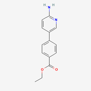 molecular formula C14H14N2O2 B594655 Ethyl-4-(6-Aminopyridin-3-yl)benzoat CAS No. 1314987-69-3