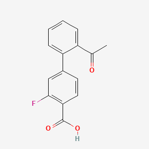 B594668 4-(2-Acetylphenyl)-2-fluorobenzoic acid CAS No. 1365271-52-8