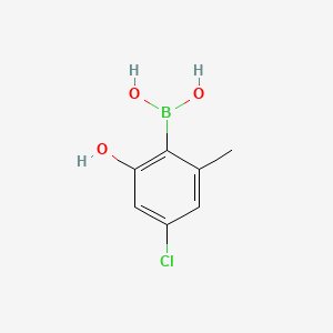 molecular formula C7H8BClO3 B594676 (4-Chloro-2-hydroxy-6-methylphenyl)boronic acid CAS No. 1207961-50-9