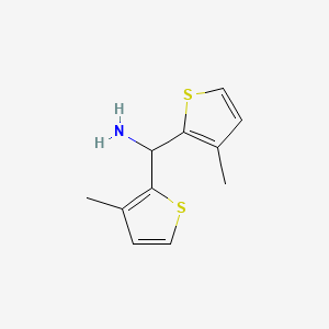 molecular formula C11H13NS2 B594685 Bis(3-methylthiophen-2-yl)methanamine CAS No. 1250318-70-7