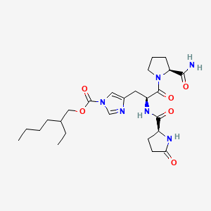 B594693 2-ethylhexyl 4-[(2S)-3-[(2S)-2-carbamoylpyrrolidin-1-yl]-3-oxo-2-[[(2S)-5-oxopyrrolidine-2-carbonyl]amino]propyl]imidazole-1-carboxylate CAS No. 130817-98-0