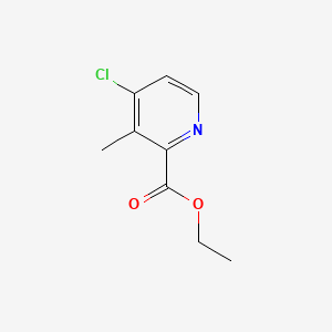 molecular formula C9H10ClNO2 B594715 Ethyl 4-chloro-3-methylpicolinate CAS No. 1261564-12-8