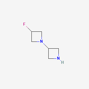 molecular formula C6H11FN2 B594716 1-(氮杂环丁-3-基)-3-氟氮杂环丁 CAS No. 1257293-80-3