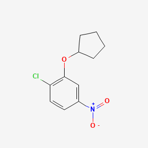 molecular formula C11H12ClNO3 B594748 1-Chloro-2-(cyclopentyloxy)-4-nitrobenzene CAS No. 1355247-04-9