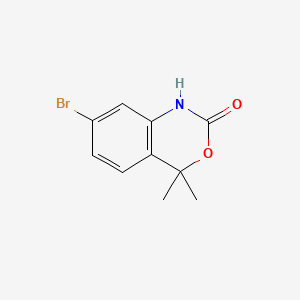 molecular formula C10H10BrNO2 B594753 7-溴-4,4-二甲基-1H-苯并[d][1,3]噁嗪-2(4H)-酮 CAS No. 1245643-21-3