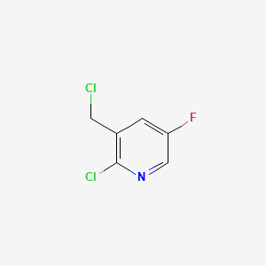 molecular formula C6H4Cl2FN B594760 2-Cloro-3-(clorometil)-5-fluoropiridina CAS No. 1227606-13-4