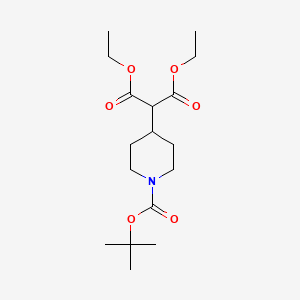 molecular formula C17H29NO6 B594763 Diethyl 2-(1-(tert-butoxycarbonyl)piperidin-4-yl)malonate CAS No. 1257294-02-2