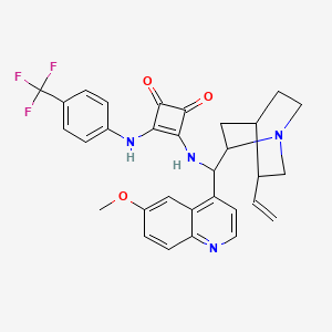 molecular formula C31H29F3N4O3 B594766 3-[[(8alpha,9S)-6'-Methoxycinchonan-9-yl]aMino]-4-[[4-(trifluoroMethyl)phenyl]aMino]-3-Cyclobutene-1,2-dione CAS No. 1256245-85-8