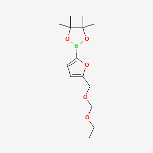 B594778 2-(5-((Ethoxymethoxy)methyl)furan-2-YL)-4,4,5,5-tetramethyl-1,3,2-dioxaborolane CAS No. 1256359-26-8