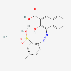 molecular formula C18H15N2NiO6S+ B594785 Nickelate(1-), (3-hydroxy-4-((4-methyl-3-sulfophenyl)azo)-2-naphthalenecarboxylato(3-))-, hydrogen CAS No. 125378-87-2