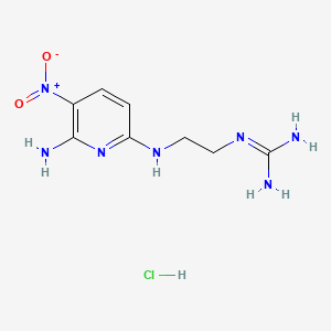 molecular formula C8H14ClN7O2 B594796 N-[2-[(6-氨基-5-硝基-2-吡啶基)氨基]乙基]胍盐酸盐 CAS No. 1246816-36-3