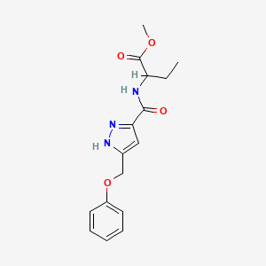 molecular formula C16H19N3O4 B5948111 methyl 2-({[5-(phenoxymethyl)-1H-pyrazol-3-yl]carbonyl}amino)butanoate 