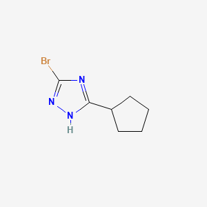 molecular formula C7H10BrN3 B594827 5-Bromo-3-cyclopentyl-1H-1,2,4-triazole CAS No. 1210976-47-8