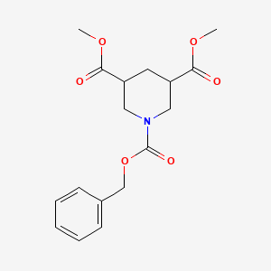 molecular formula C17H21NO6 B594847 1-Benzyl 3,5-dimethyl piperidine-1,3,5-tricarboxylate CAS No. 1221818-73-0