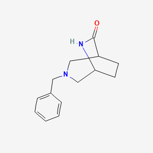 molecular formula C14H18N2O B594855 3-Benzyl-3,6-diazabicyclo[3.2.2]nonan-7-one CAS No. 1272321-70-6