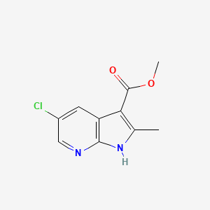 molecular formula C10H9ClN2O2 B594857 Methyl 5-chloro-2-methyl-1H-pyrrolo[2,3-B]pyridine-3-carboxylate CAS No. 1312755-54-6