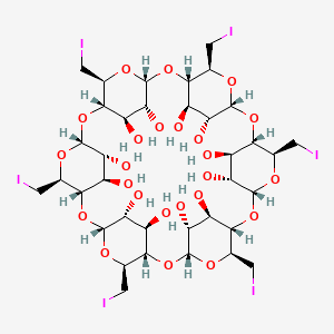 molecular formula C36H54I6O24 B594859 Hexakis(6-Iodo-6-Deoxy)-|A-Cyclodextrin CAS No. 131105-41-4