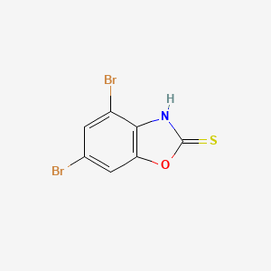 molecular formula C7H3Br2NOS B594882 4,6-二溴苯并恶唑-2-硫酮 CAS No. 1215206-48-6