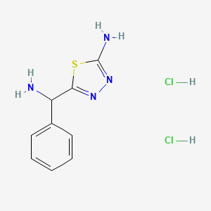 molecular formula C9H12Cl2N4S B594889 5-[氨基(苯基)甲基]-1,3,4-噻二唑-2-胺二盐酸盐 CAS No. 1227465-55-5