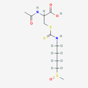 molecular formula C11H20N2O4S3 B594891 D,L-萝卜硫素-d8 N-乙酰-L-半胱氨酸 CAS No. 1354064-85-9