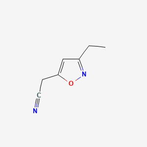 molecular formula C7H8N2O B594892 2-(3-乙基异噁唑-5-基)乙腈 CAS No. 1227465-75-9