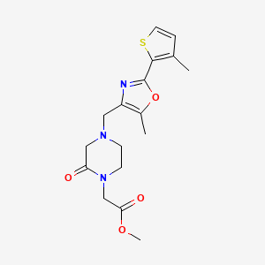 molecular formula C17H21N3O4S B5948926 methyl (4-{[5-methyl-2-(3-methyl-2-thienyl)-1,3-oxazol-4-yl]methyl}-2-oxopiperazin-1-yl)acetate 