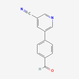molecular formula C13H8N2O B594925 5-(4-甲酰基苯基)烟腈 CAS No. 1255574-49-2