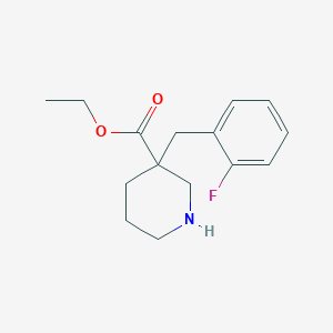 molecular formula C15H20FNO2 B5949342 ethyl 3-(2-fluorobenzyl)piperidine-3-carboxylate 