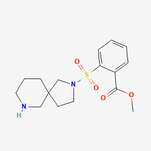 molecular formula C16H22N2O4S B5949443 methyl 2-(2,7-diazaspiro[4.5]dec-2-ylsulfonyl)benzoate hydrochloride 