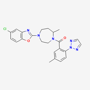 B594950 (4-(5-chlorobenzo[d]oxazol-2-yl)-7-methyl-1,4-diazepan-1-yl)(5-methyl-2-(2H-1,2,3-triazol-2-yl)phenyl)methanone CAS No. 1352834-55-9