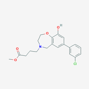 molecular formula C20H22ClNO4 B5949779 methyl 4-[7-(3-chlorophenyl)-9-hydroxy-2,3-dihydro-1,4-benzoxazepin-4(5H)-yl]butanoate 