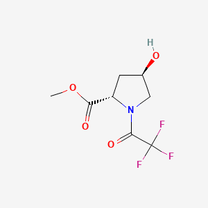 molecular formula C8H10F3NO4 B594989 methyl (2S,4R)-4-hydroxy-1-(2,2,2-trifluoroacetyl)pyrrolidine-2-carboxylate CAS No. 1840-28-4