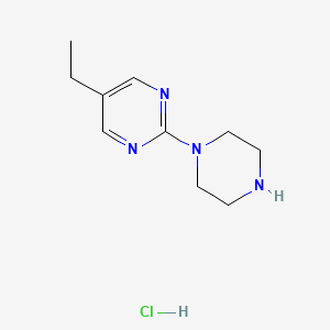 molecular formula C10H17ClN4 B595008 5-Ethyl-2-(piperazin-1-yl)pyrimidine hydrochloride CAS No. 1245645-32-2