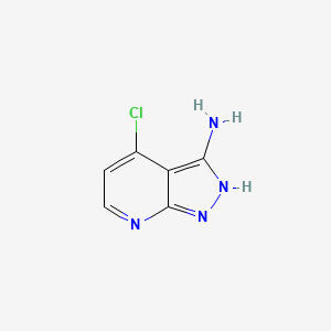 molecular formula C6H5ClN4 B595013 4-Chloro-1h-pyrazolo[3,4-b]pyridin-3-amine CAS No. 1211520-57-8