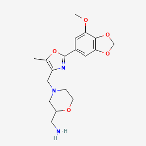 [(4-{[2-(7-methoxy-1,3-benzodioxol-5-yl)-5-methyl-1,3-oxazol-4-yl]methyl}-2-morpholinyl)methyl]amine hydrochloride