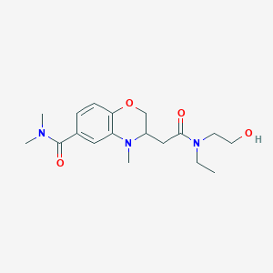 3-{2-[ethyl(2-hydroxyethyl)amino]-2-oxoethyl}-N,N,4-trimethyl-3,4-dihydro-2H-1,4-benzoxazine-6-carboxamide